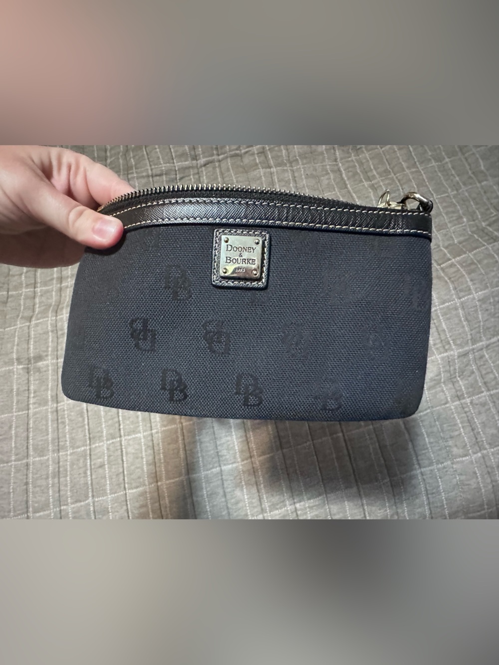 Dooney & Bourke Black Logo Canvas Toiletry Pouch